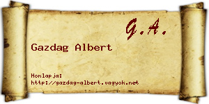 Gazdag Albert névjegykártya